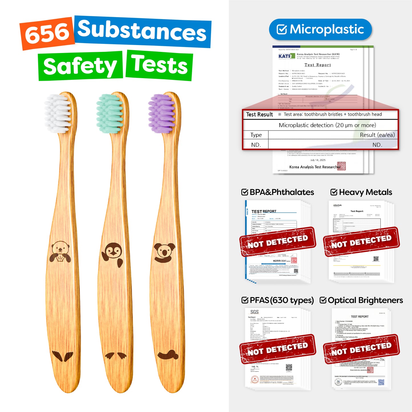 Dr. Noah Bamboo Baby & Toddler Toothbrush 6 Pack