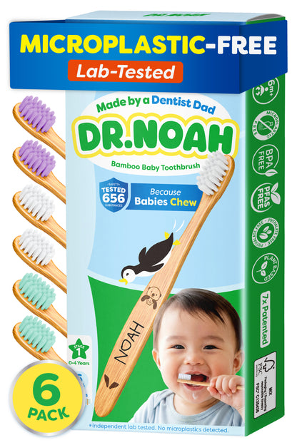 Dr. Noah Bamboo Baby & Toddler Toothbrush 6 Pack