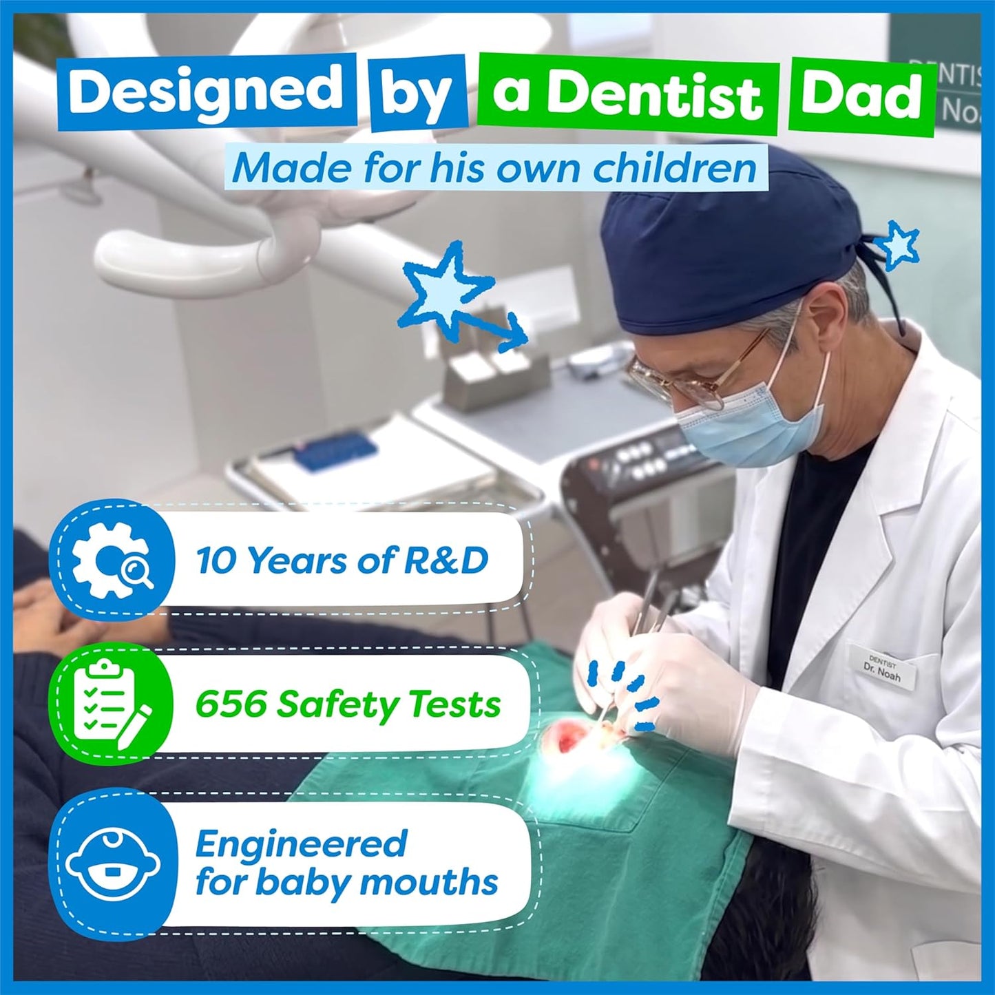 Dr. Noah Bamboo Baby & Toddler Toothbrush 4 Pack