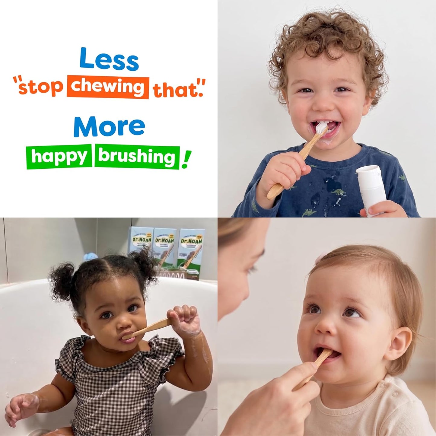 Dr. Noah Bamboo Baby & Toddler Toothbrush 4 Pack